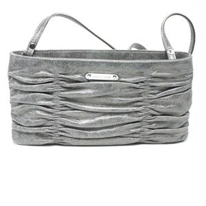 Michael Kors Webster Metallic Ruched Leather Clutch Shoulder Bag  NWOT